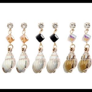🌞Buy 2 Get 1 Gold Shell & Crystal Earrings